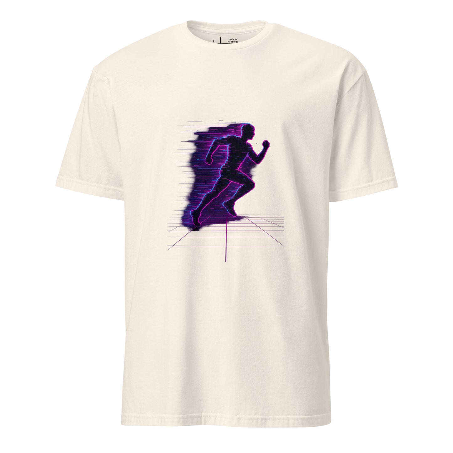 Glitch Runner - Neon Urban - Short-Sleeve Unisex T-Shirt - Graphic Tee - Natural - Front