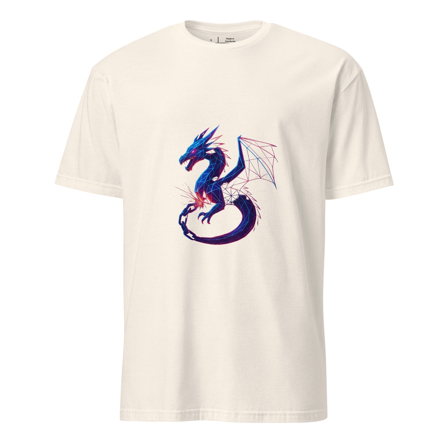 Digital Dragon – Neon Cyber Beast - Short-Sleeve Unisex T-Shirt - Graphic Tee - Natural - Front