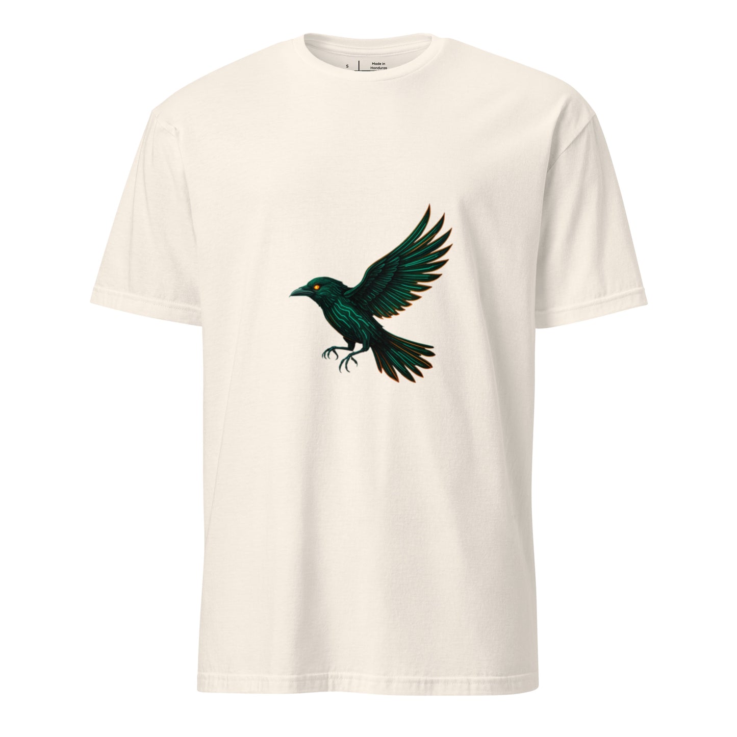 Cyberpunk Raven – Neon Flight - Short-Sleeve Unisex T-Shirt - Graphic Tee - Natural - Front