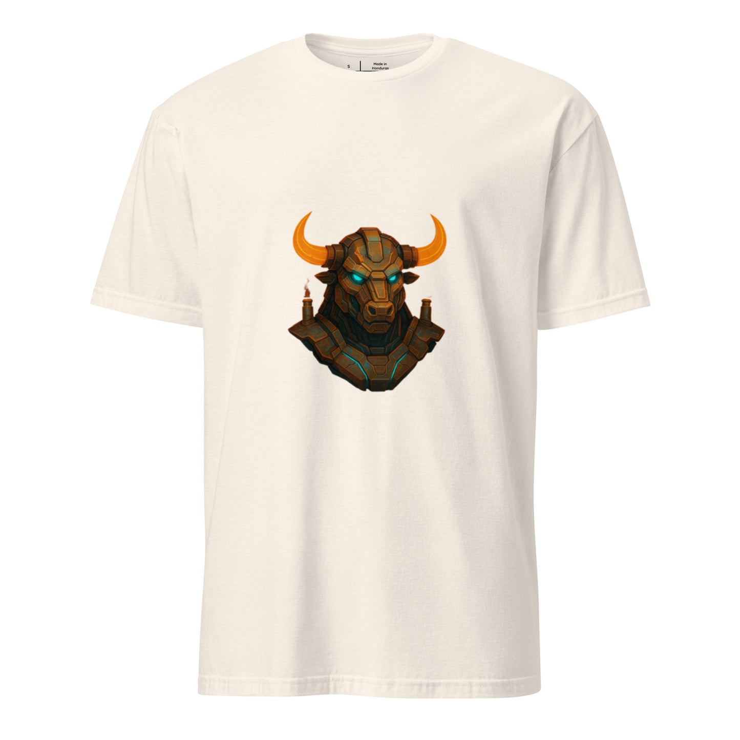 Techno Minotaur – Cyber Beast - Short-Sleeve Unisex T-Shirt - Graphic Tee - Natural - Front