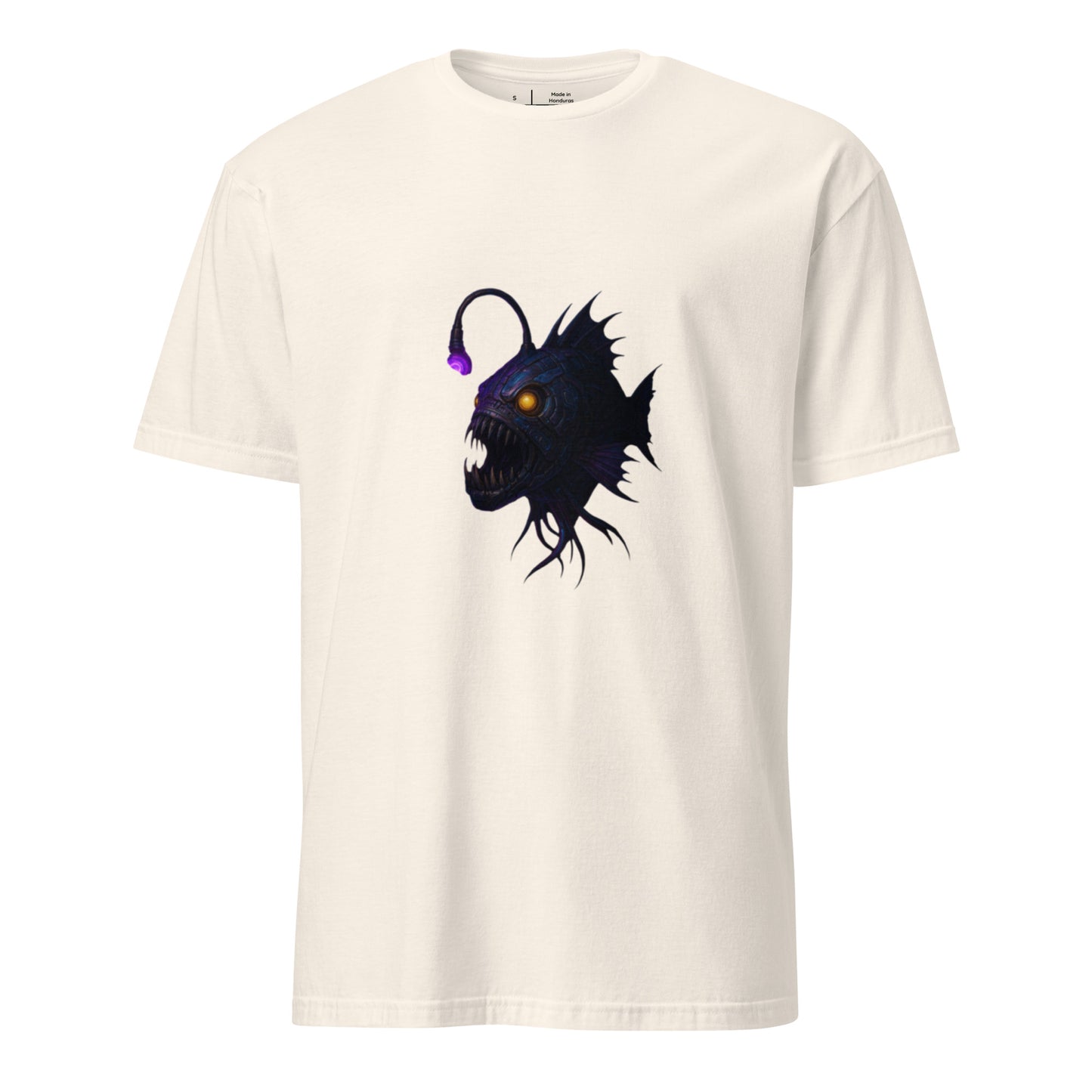 Cyber Angler Fish – Deep Sea Nightmare - Short-Sleeve Unisex T-Shirt - Graphic Tee - Natural - Front