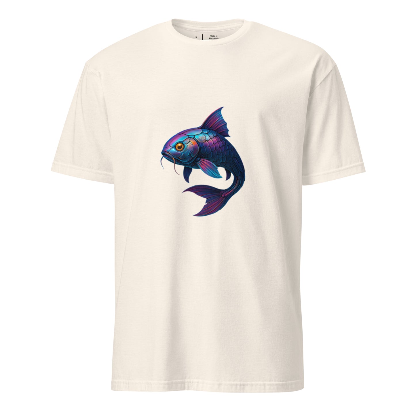 Cyber Koi – Neon Serenity - Short-Sleeve Unisex T-Shirt - Graphic Tee - Natural - Front