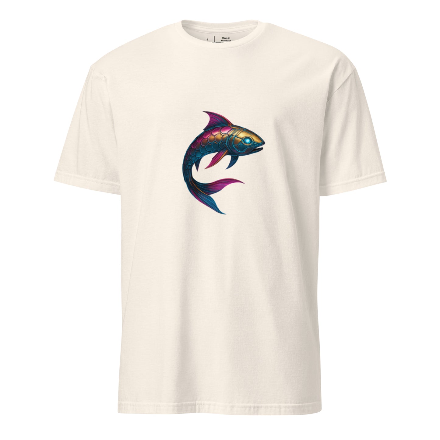 Cyber Koi – Serenity Meets Circuitry - Short-Sleeve Unisex T-Shirt - Graphic Tee - Natural - Front