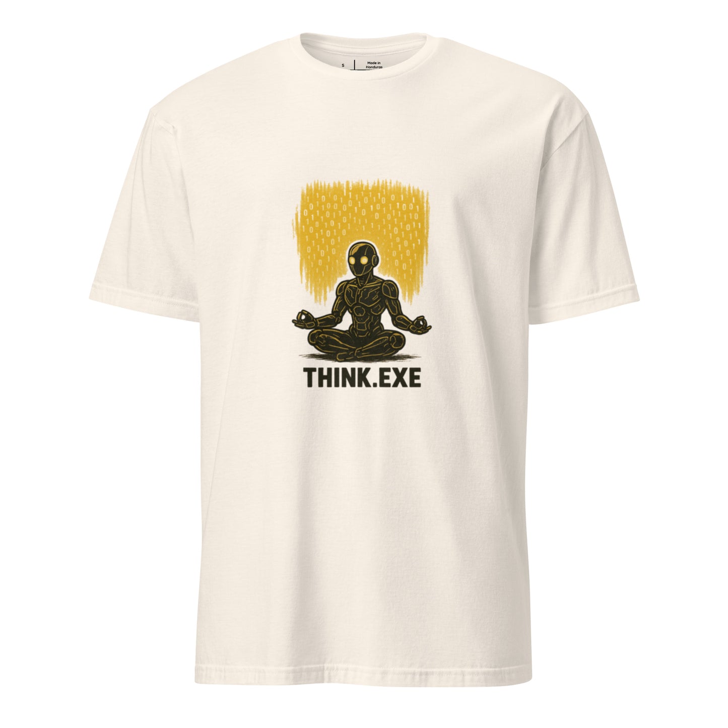 Think.exe – Cyber Meditation - Short-Sleeve Unisex T-Shirt - Graphic Tee - Natural - Front