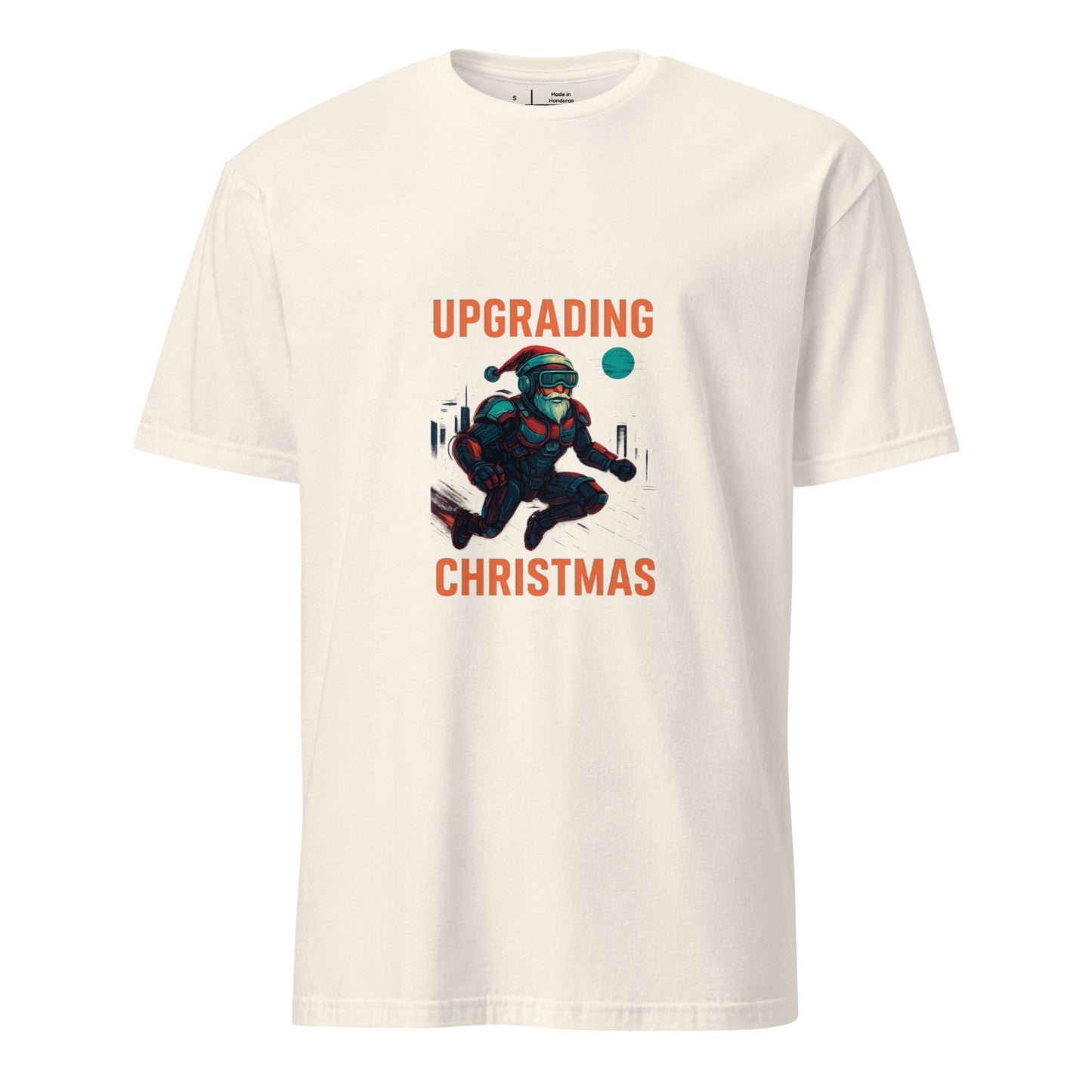 Cyber Santa 2099 - Upgrading Christmas - Short-Sleeve Unisex T-Shirt - Graphic Tee - Natural - Front