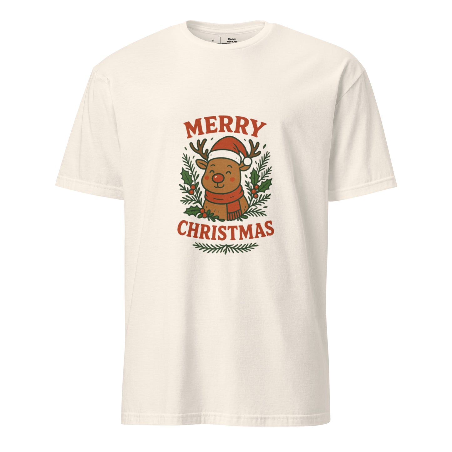 Merry Christmas – Rudolph Edition - Short-Sleeve Unisex T-Shirt - Graphic Tee - Natural - Front
