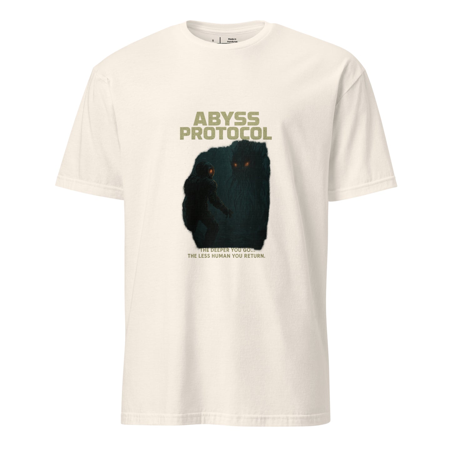 Abyss Protocol - Dark Confrontation - Short-Sleeve Unisex T-Shirt - Graphic Tee - Natural - Front