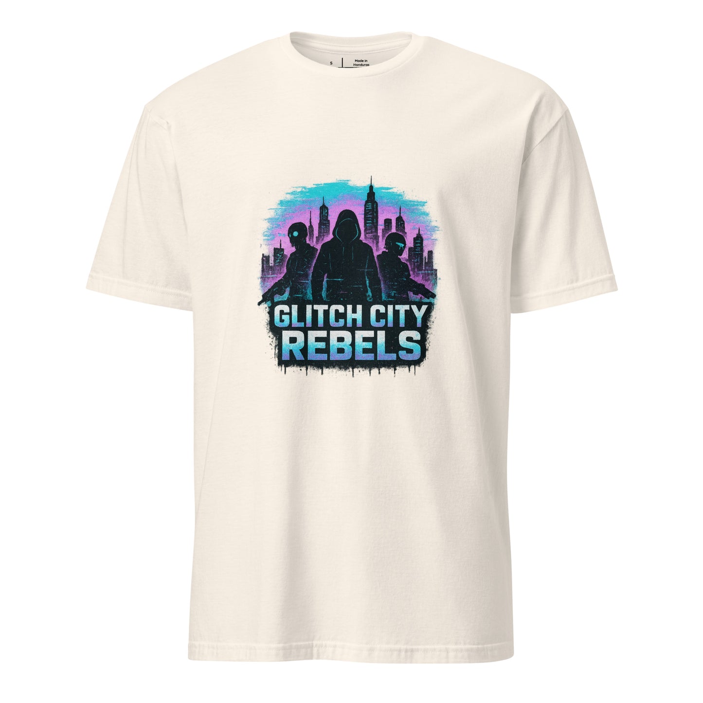 Glitch City Rebels - Digital Attitude - Short-Sleeve Unisex T-Shirt - Graphic Tee - Natural - Front