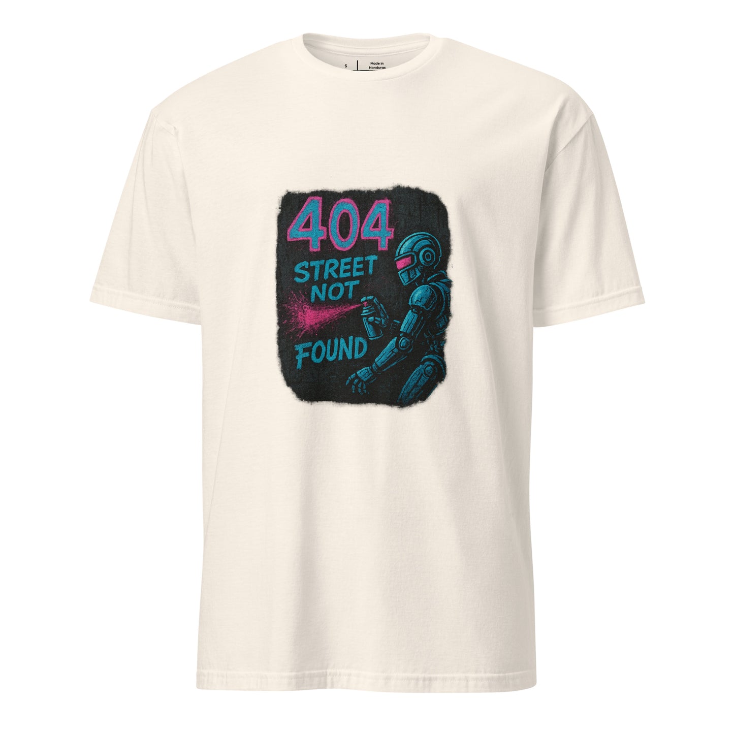 404 Street Not Found - Urban Glitch - Short-Sleeve Unisex T-Shirt - Graphic Tee - Natural - Front