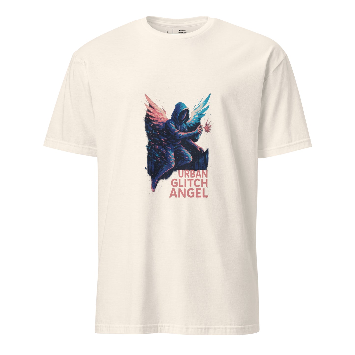 Urban Glitch Angel - Neon Grace - Short-Sleeve Unisex T-Shirt - Graphic Tee - Natural - Front