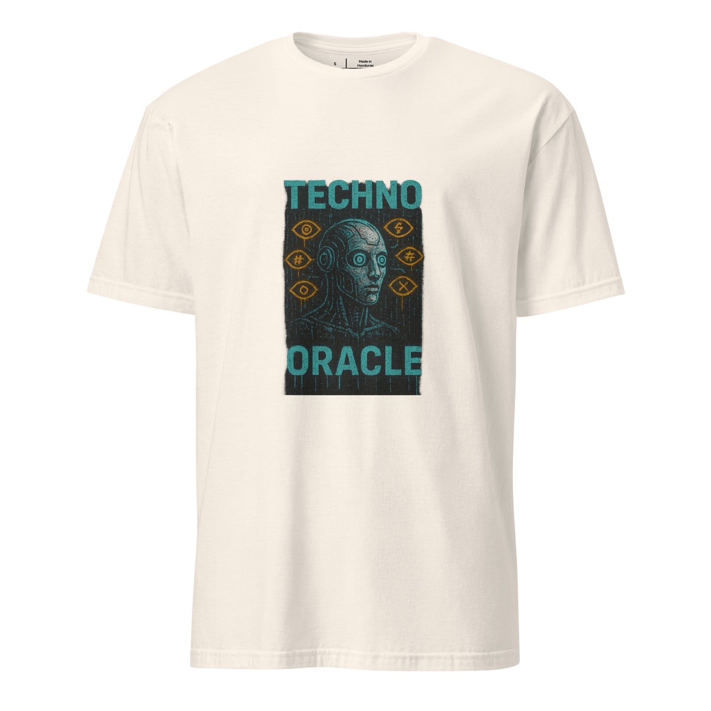 Techno Oracle - Urban Futurism - Short-Sleeve Unisex T-Shirt - Graphic Tee - Natural - Front
