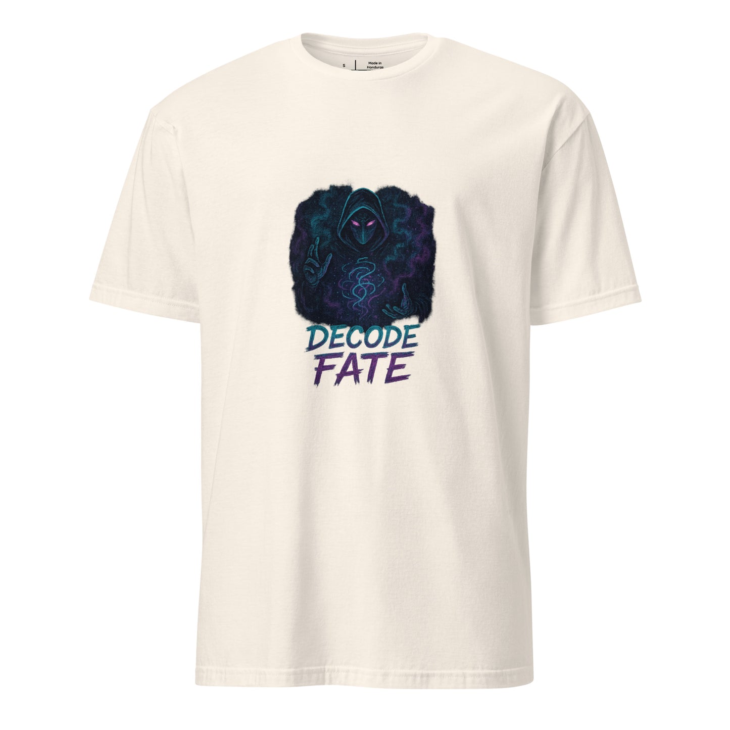 The Etherpunk Oracle - Digital Seer - Short-Sleeve Unisex T-Shirt - Graphic Tee - Natural - Front