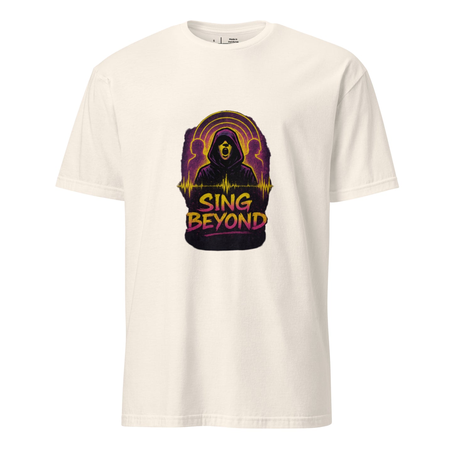 Outernet Choir Phantom - Soundwave Halo - Short-Sleeve Unisex T-Shirt - Graphic Tee - Natural - Front