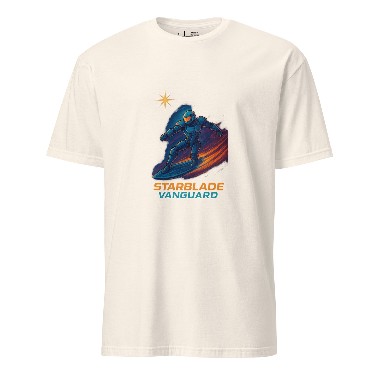 Starblade Vanguard - Cosmic Hero - Short-Sleeve Unisex T-Shirt - Graphic Tee - Natural - Front