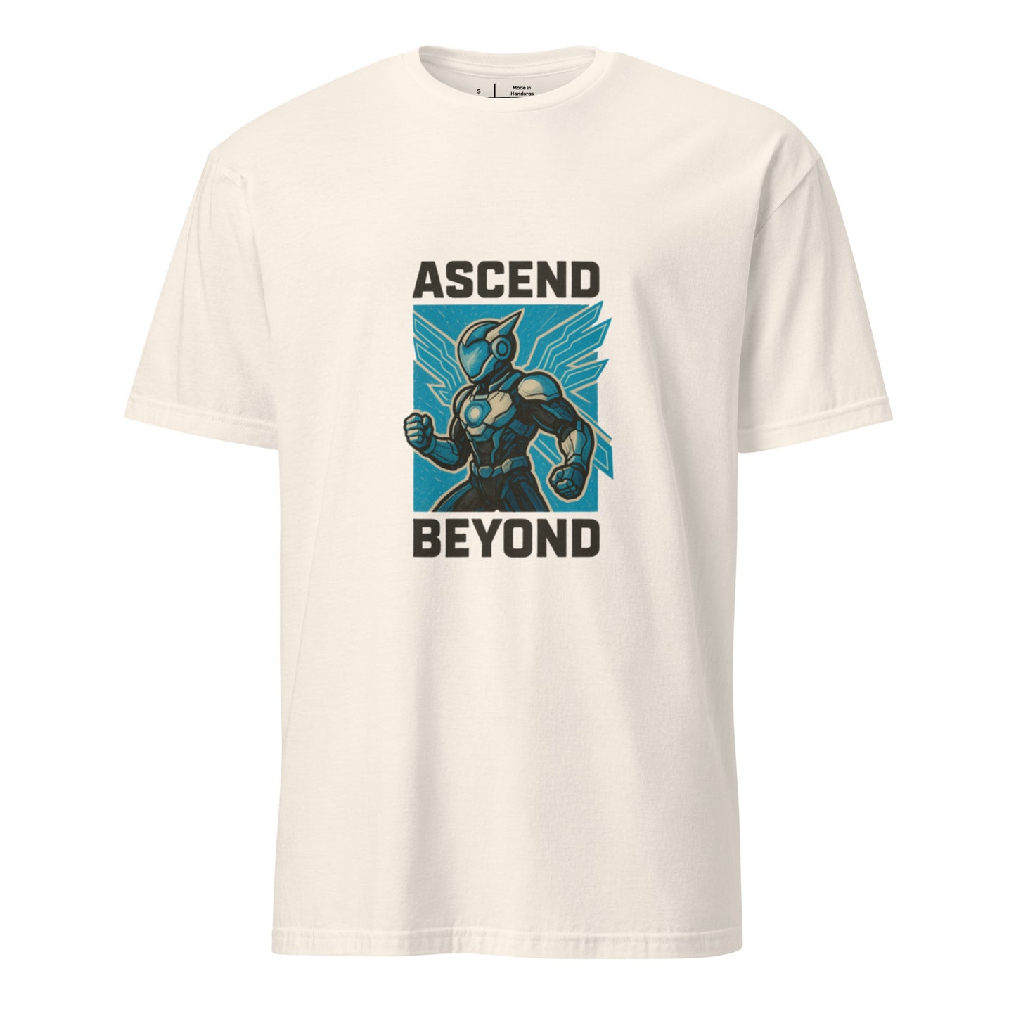 Mechaverse Crusader – Hard-Light Wing Pilot - Short-Sleeve Unisex T-Shirt - Graphic Tee - Natural - Front