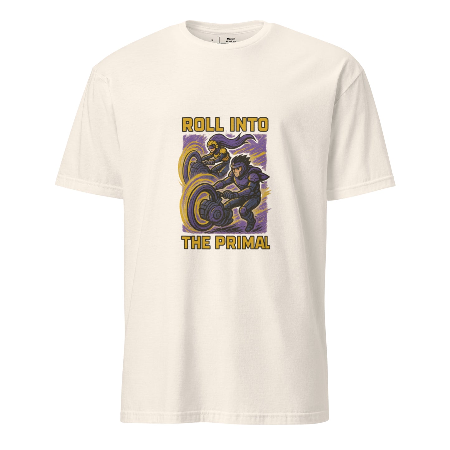 Helix Drifters – Rebel Mono-Wheel Hover Riders - Short-Sleeve Unisex T-Shirt - Graphic Tee - Natural - Front
