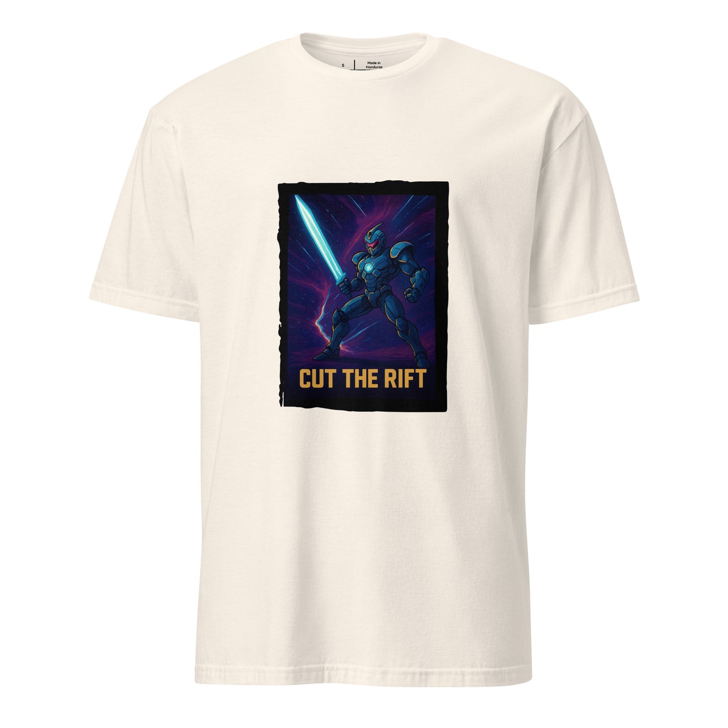 Photon Rift Warrior – Dimensional Blade Champion - Short-Sleeve Unisex T-Shirt - Graphic Tee - Natural - Front