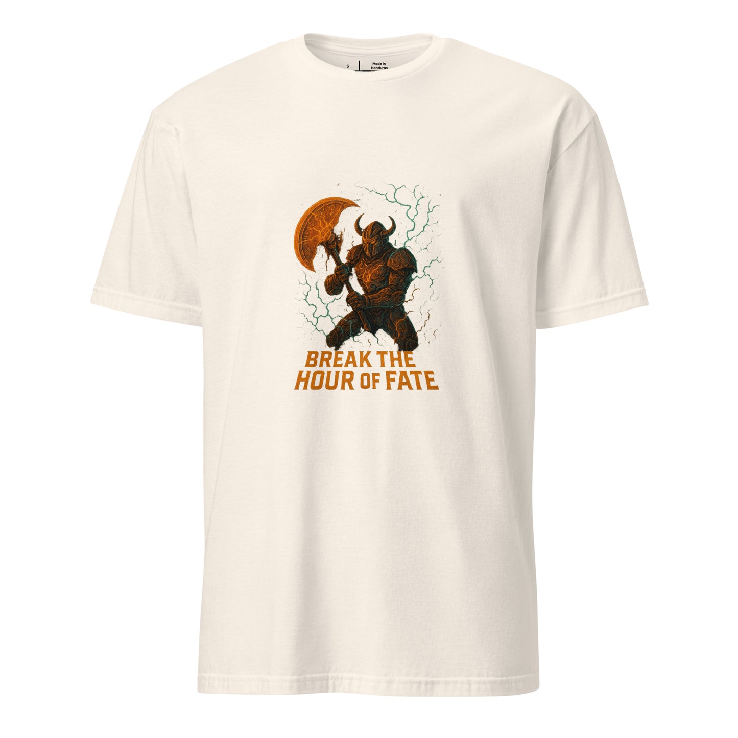 Chrono Forge Berserker – “Break the Hour of Fate.” - Short-Sleeve Unisex T-Shirt - Graphic Tee - Natural - Front