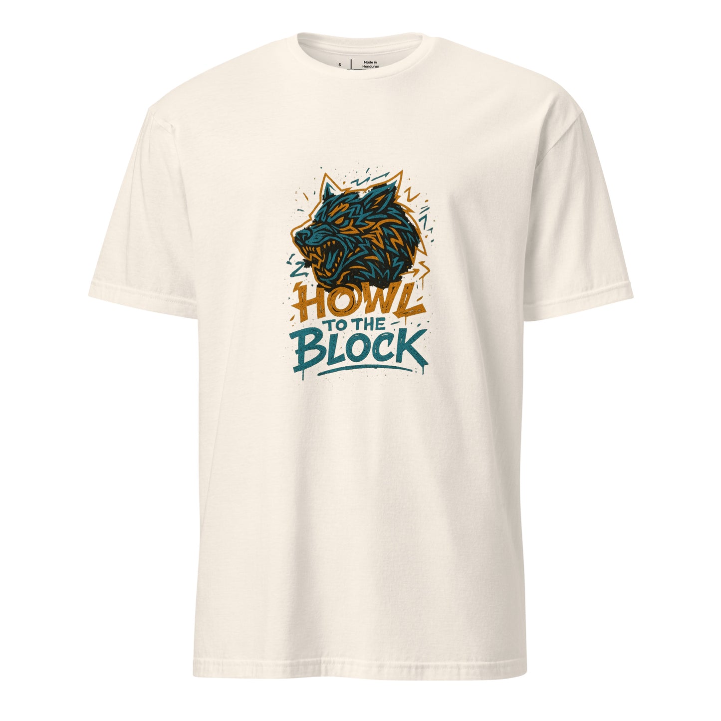 Graffiti Wolf Syndicate – Howl to the Block - Short-Sleeve Unisex T-Shirt - Graphic Tee - Natural - Front