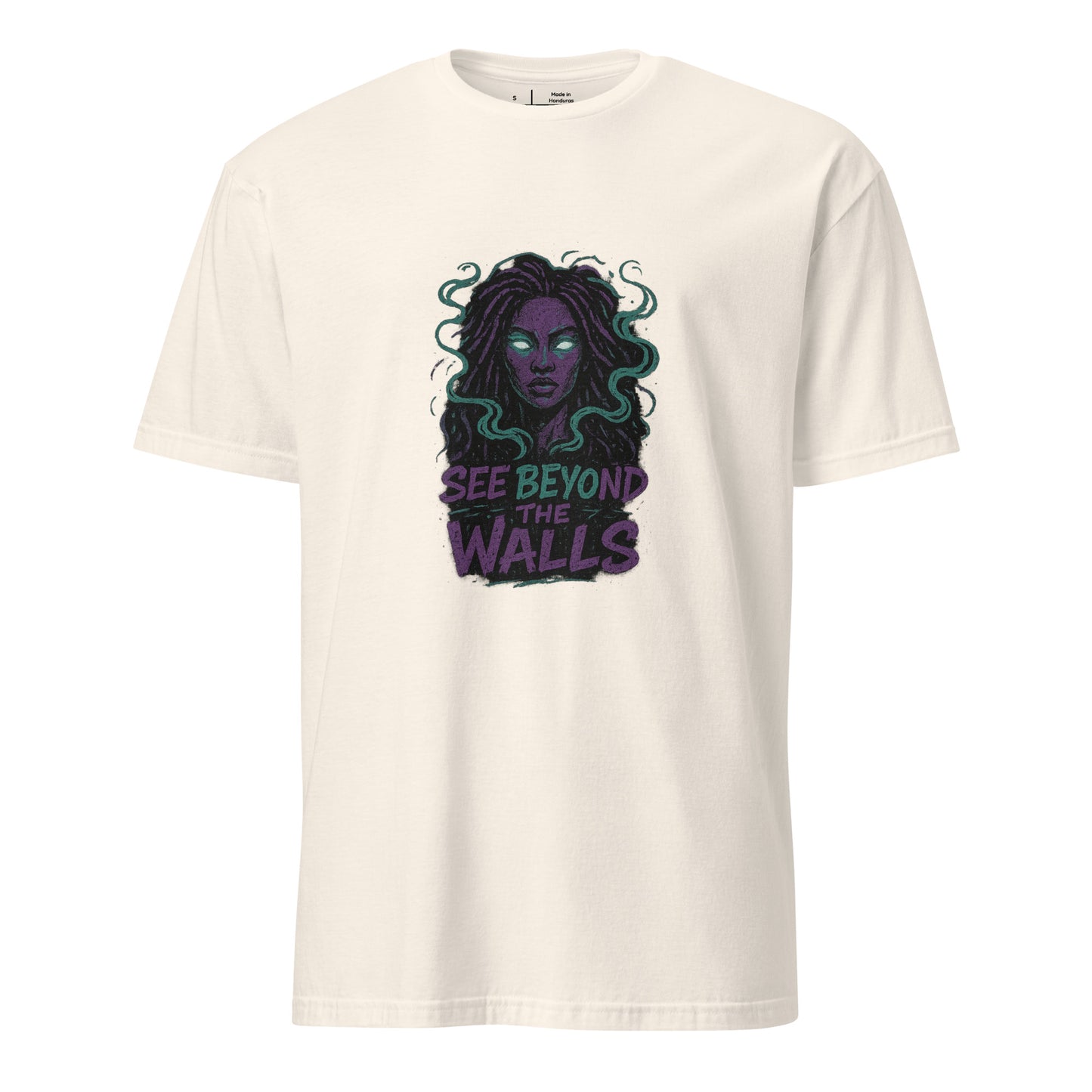 Alleyway Oracle – See Beyond the Walls - Short-Sleeve Unisex T-Shirt - Graphic Tee - Natural - Front