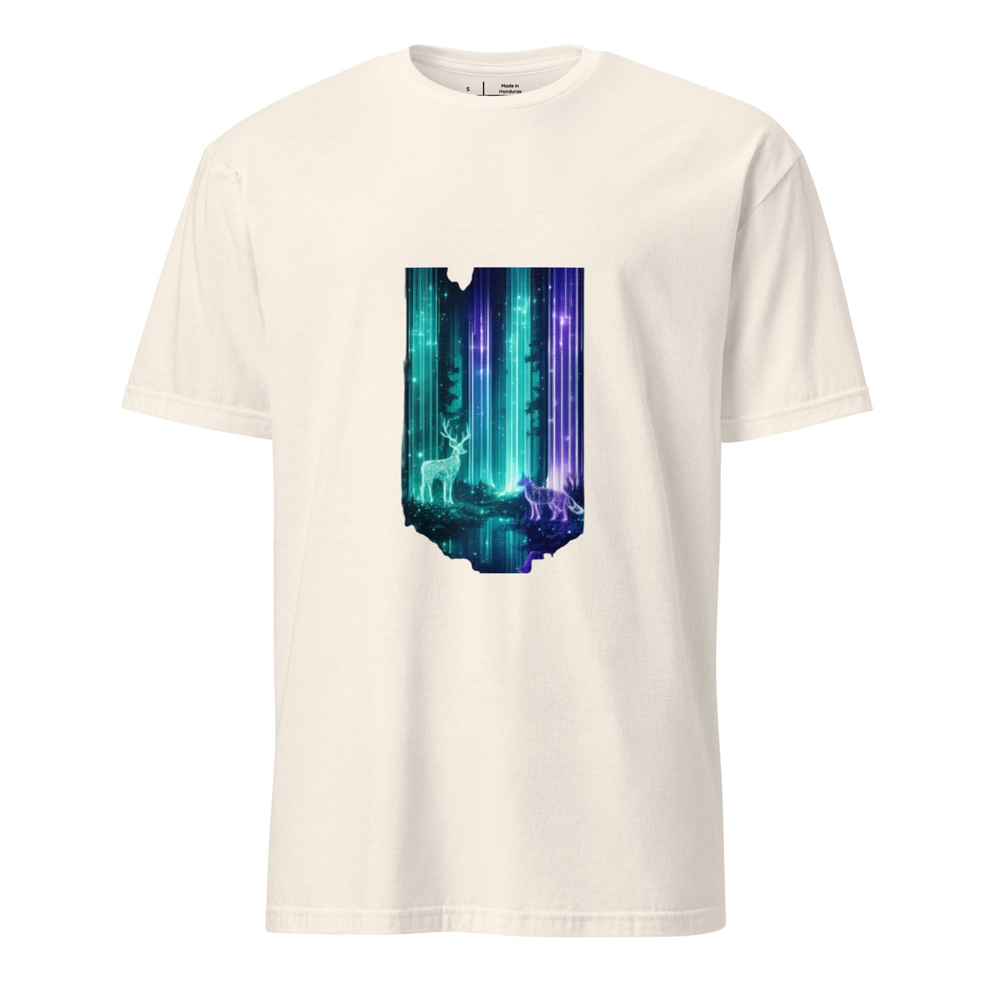 Quantum Forest – Digital Nature Fusion - Short-Sleeve Unisex T-Shirt - Graphic Tee - Natural - Front