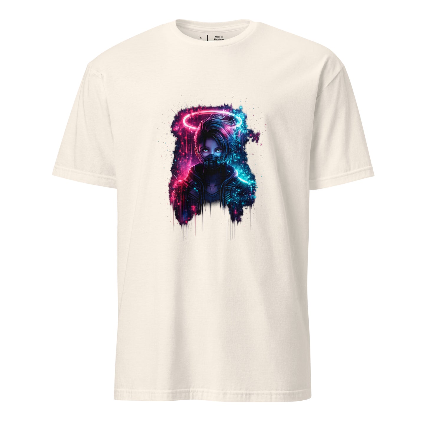 Digital Halo Riot Girl – Neon Graffiti - Short-Sleeve Unisex T-Shirt - Graphic Tee - Natural - Front