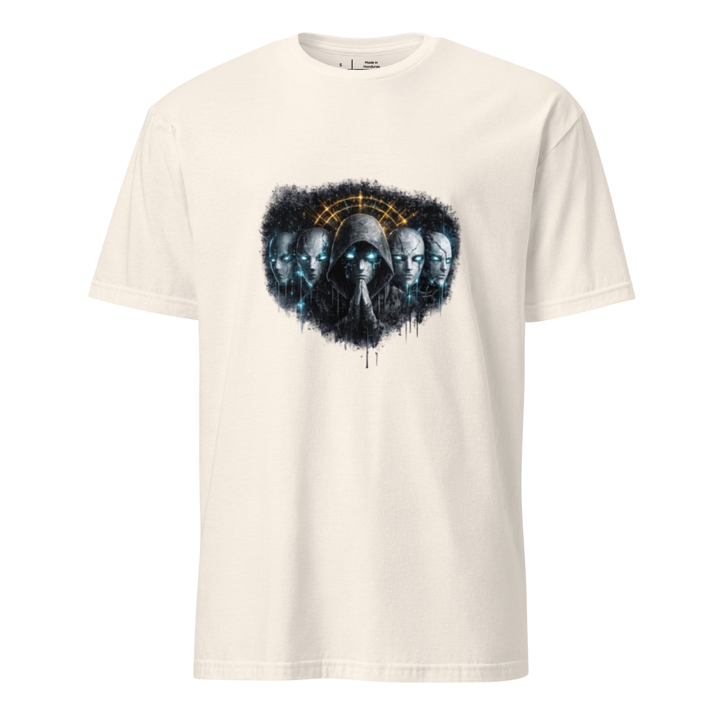 Digital Mask Society – Identity & Anonymity - Short-Sleeve Unisex T-Shirt - Graphic Tee - Natural - Front