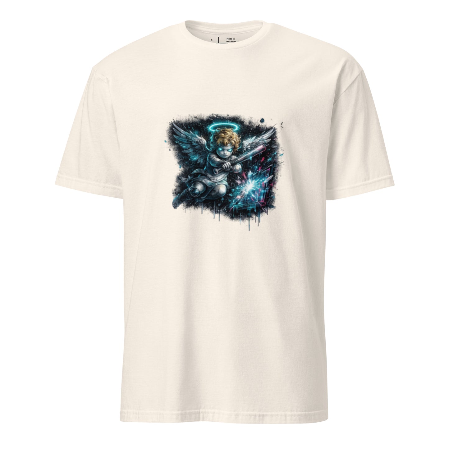 Neon Riot Cherub – Cute Rebellion - Short-Sleeve Unisex T-Shirt - Graphic Tee - Natural - Front