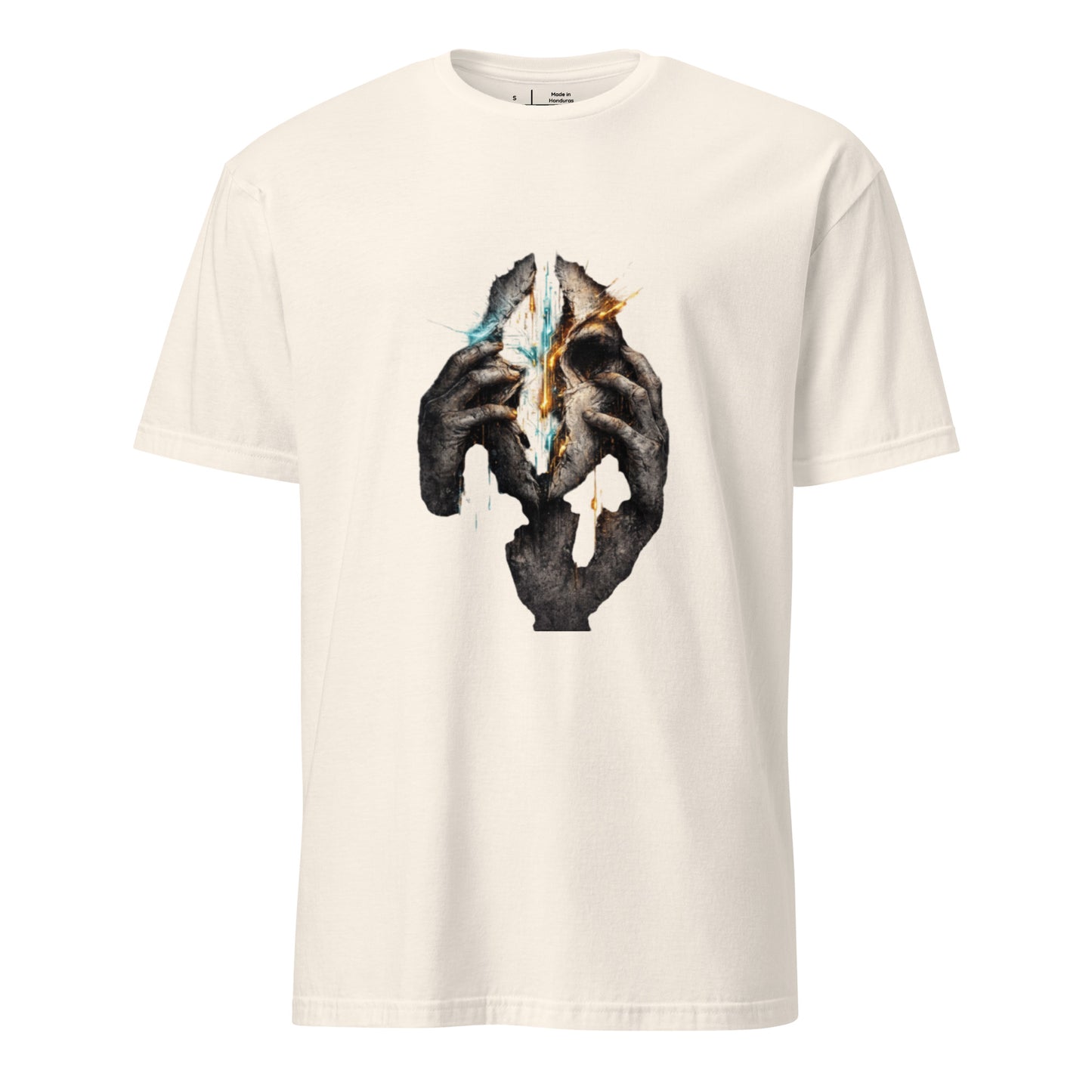 Cover Up Reality Glitch – Futuristic Glitch Art - Short-Sleeve Unisex T-Shirt - Graphic Tee - Natural - Front