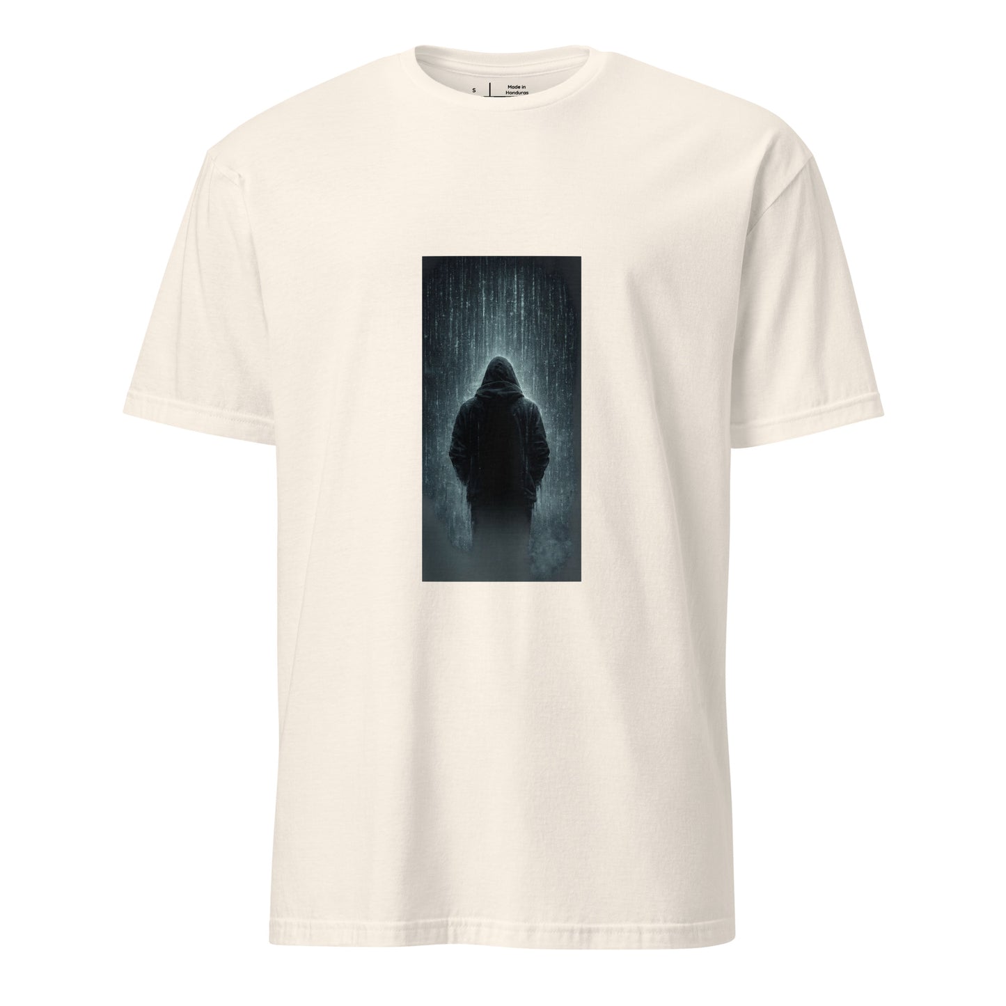 After The Noise – Minimal Cyber Noir - Short-Sleeve Unisex T-Shirt - Graphic Tee - Natural - Front