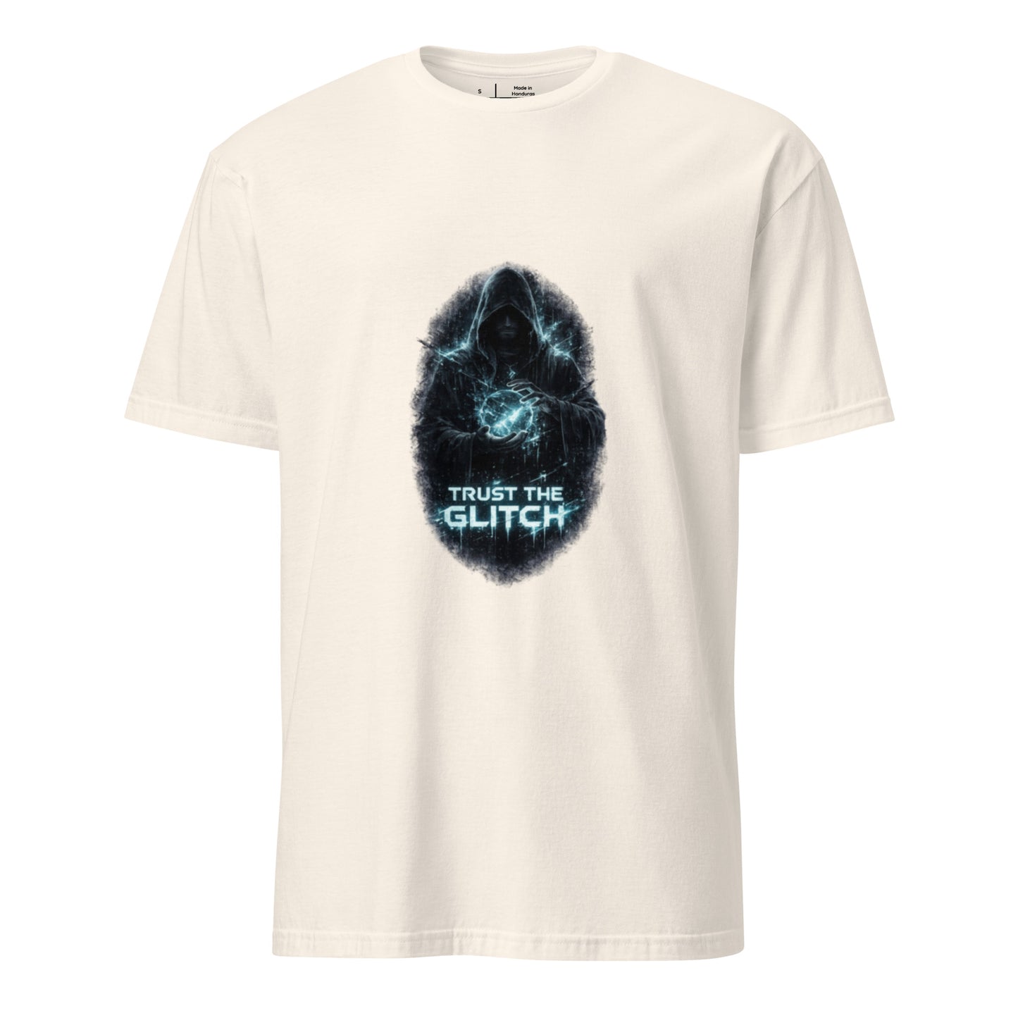 Trust The Glitch – Cyber Mystic - Short-Sleeve Unisex T-Shirt - Graphic Tee - Natural - Front