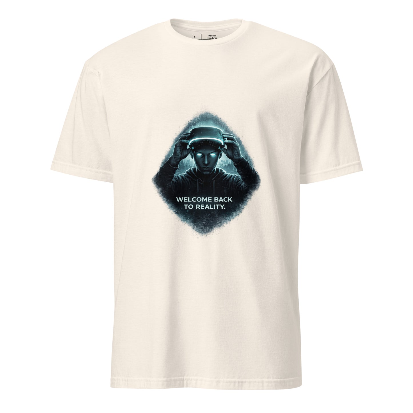 Welcome Back To Reality – Minimal Tech Noir - Short-Sleeve Unisex T-Shirt - Graphic Tee - Natural - Front