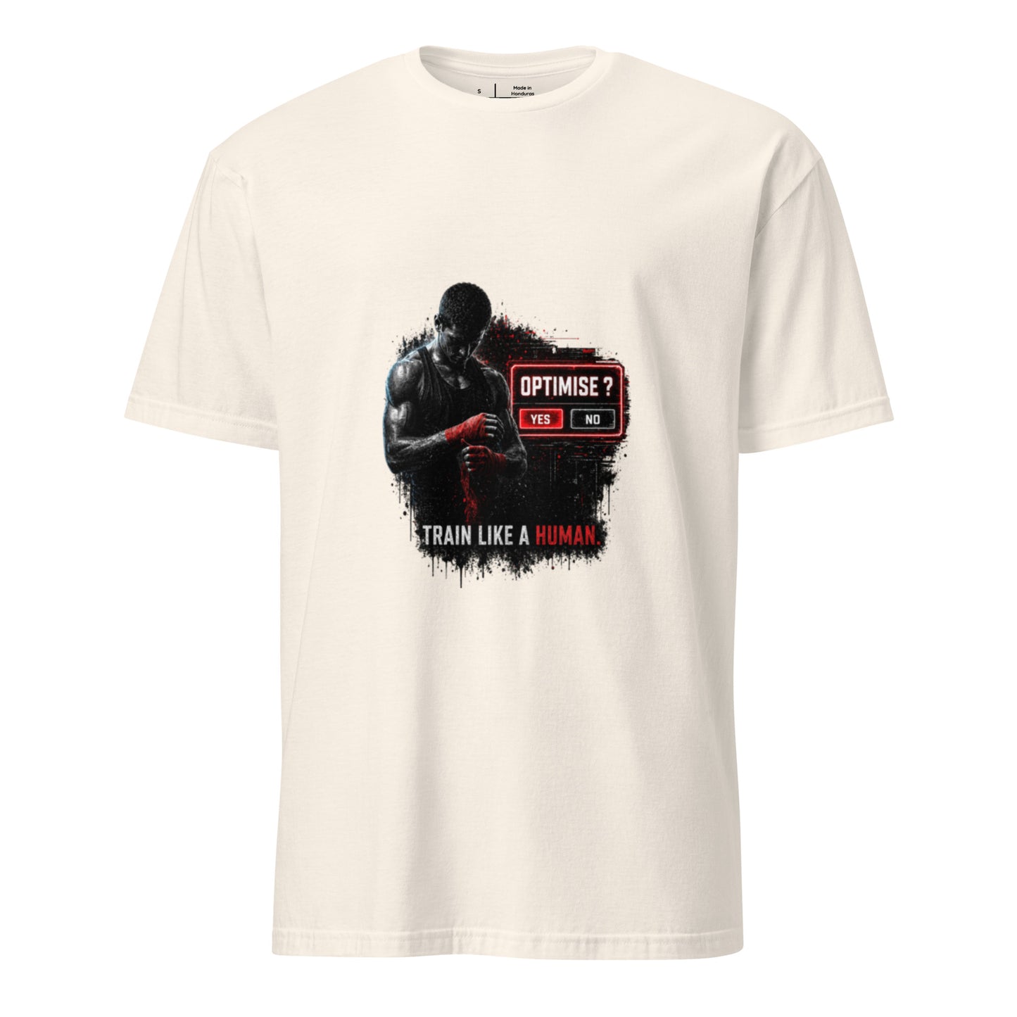 Train Like A Human – Gritty Sport Streetwear - Short-Sleeve Unisex T-Shirt - Graphic Tee - Natural - Front
