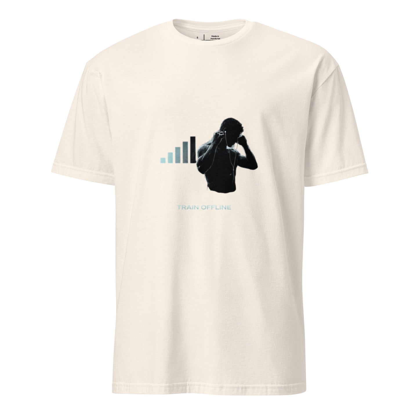 Train Offline – Minimal Gym - Short-Sleeve Unisex T-Shirt - Graphic Tee - Natural - Front