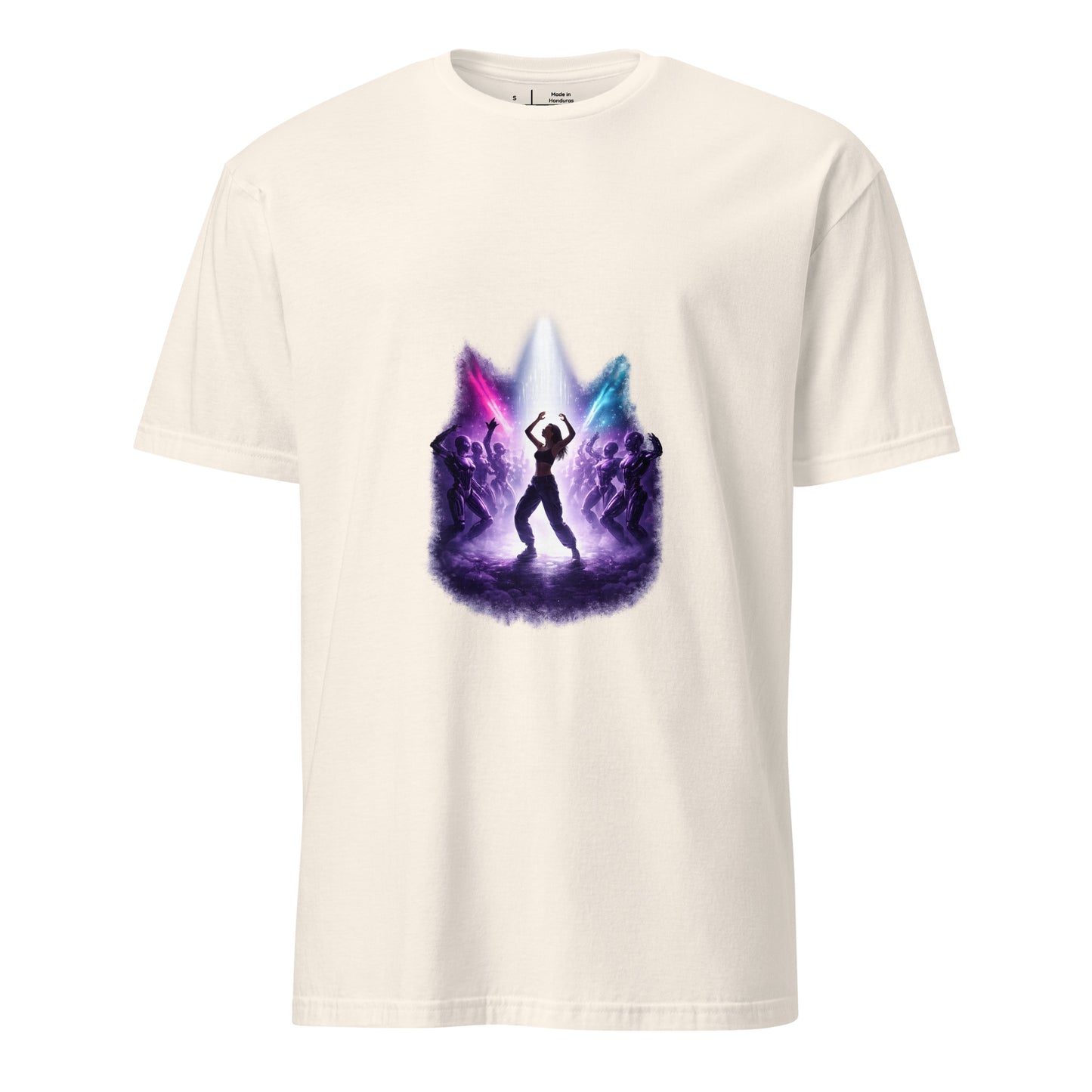Last Human On The Dancefloor – Sci-Fi Rave - Short-Sleeve Unisex T-Shirt - Graphic Tee - Natural - Front