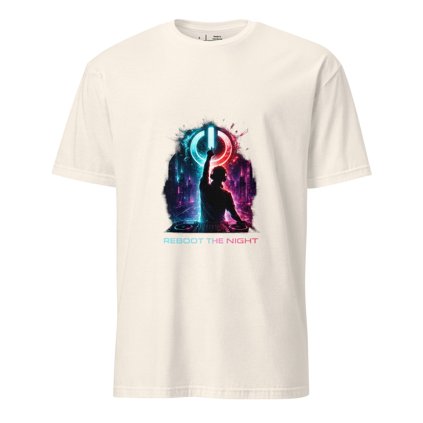 Reboot The Night – Cyber Club - Short-Sleeve Unisex T-Shirt -- Graphic Tee - Natural - Front