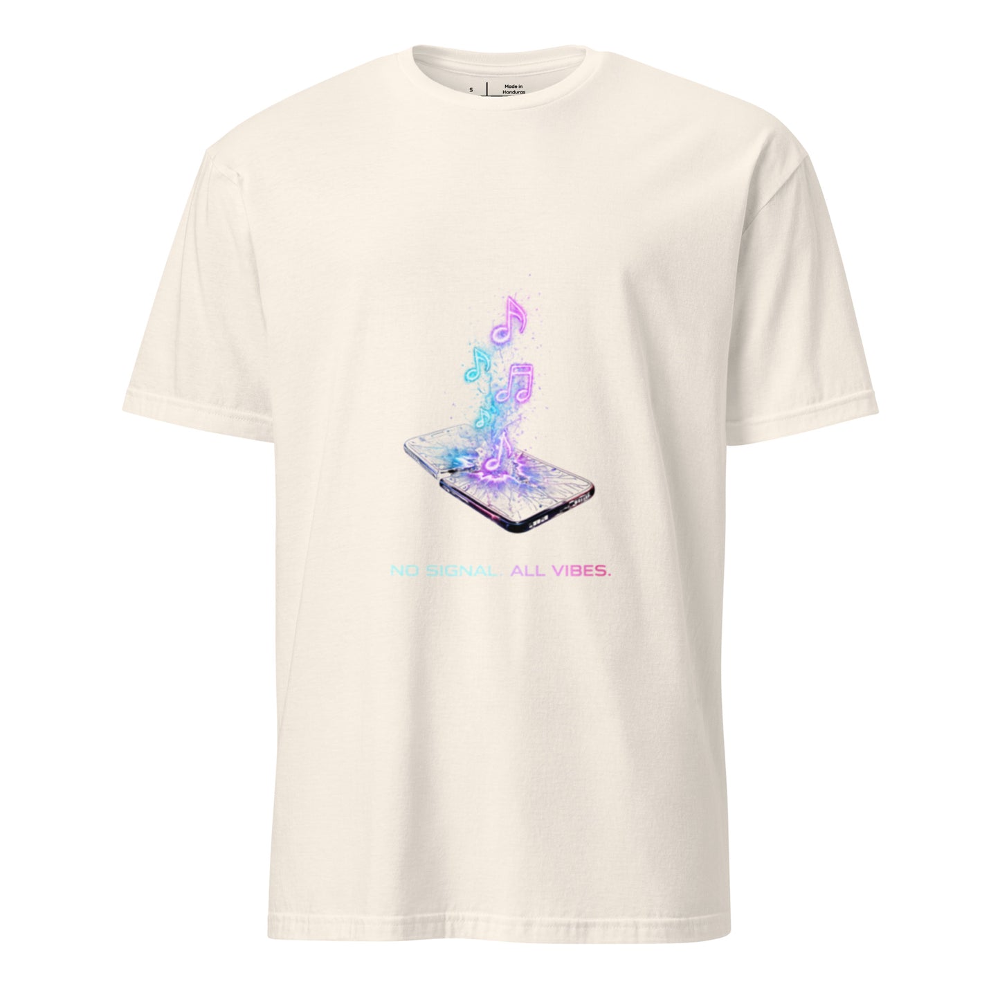 No Signal. All Vibes. – Rave Culture - Short-Sleeve Unisex T-Shirt - Graphic Tee - Natural - Front