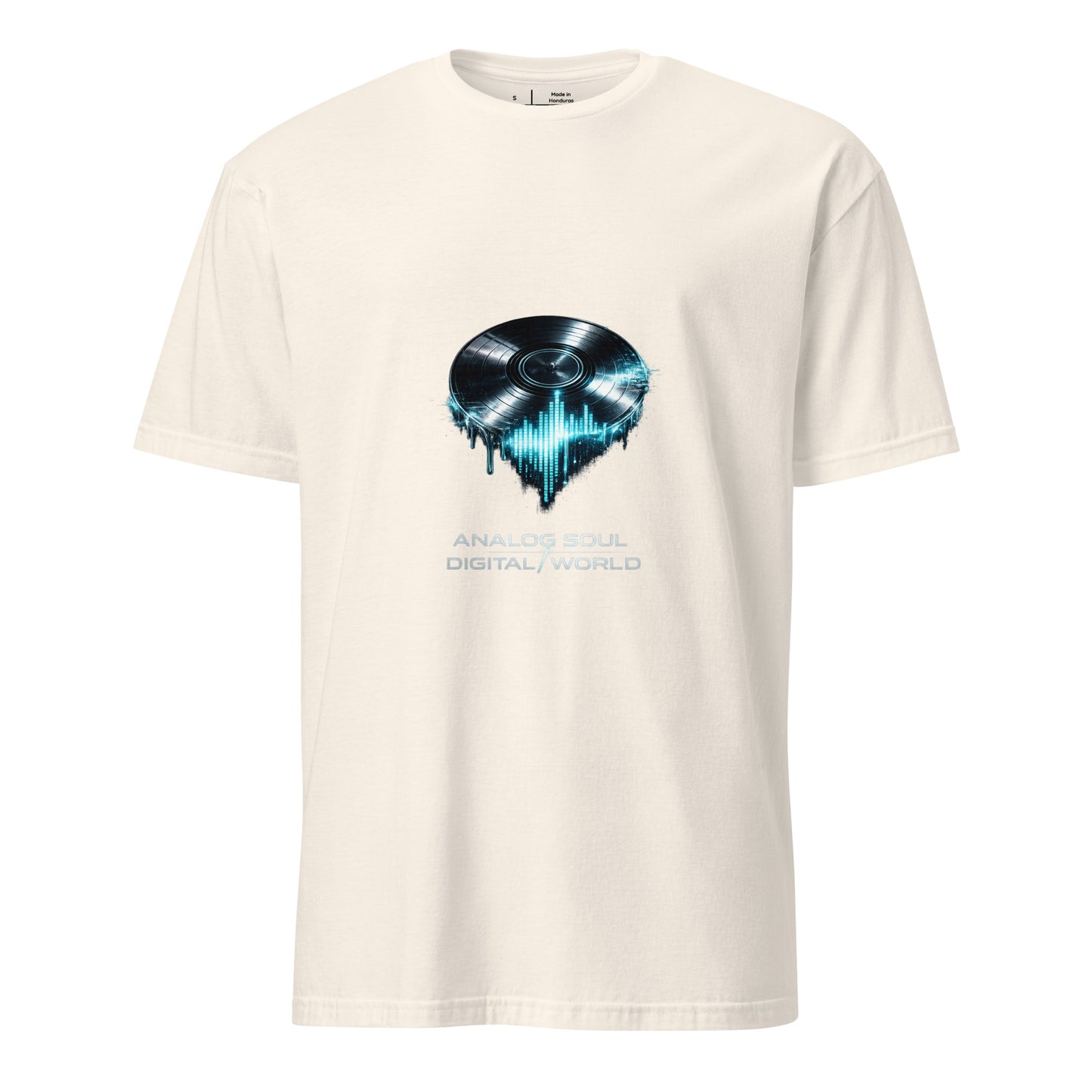 Analog Soul / Digital World – Retro Cyber Music - Short-Sleeve Unisex T-Shirt - Graphic Tee - Natural - Front