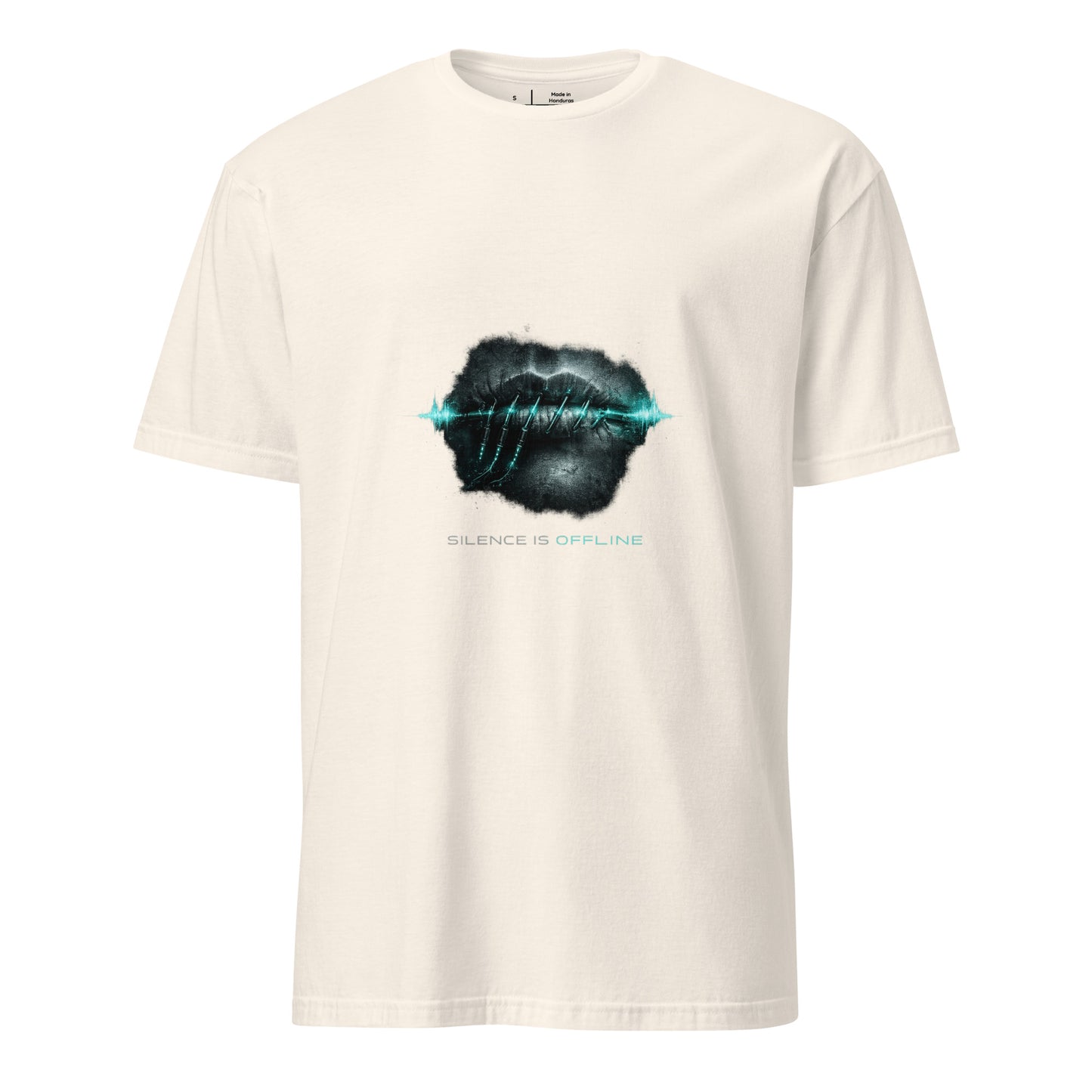 Silence Is Offline – Dark Cyber - Short-Sleeve Unisex T-Shirt - Graphic Tee - Natural - Front