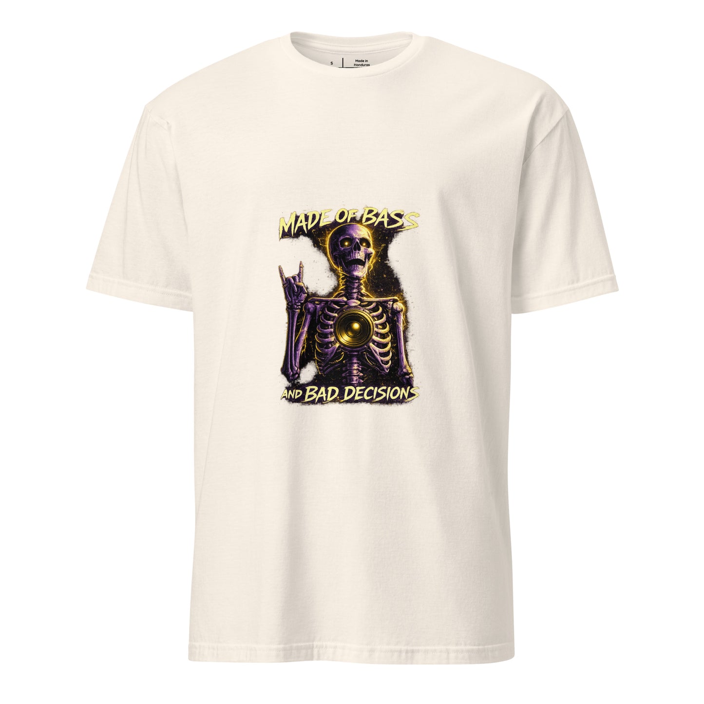 Made Of Bass And Bad Decisions – Cyber Rave - Short-Sleeve Unisex T-Shirt - Graphic Tee - Natural - Front