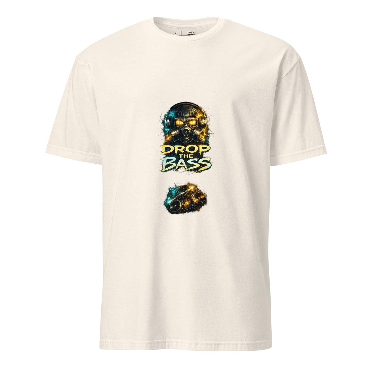 Drop The Bass – Neon Rave - Short-Sleeve Unisex T-Shirt - Graphic Tee - Natural - Front