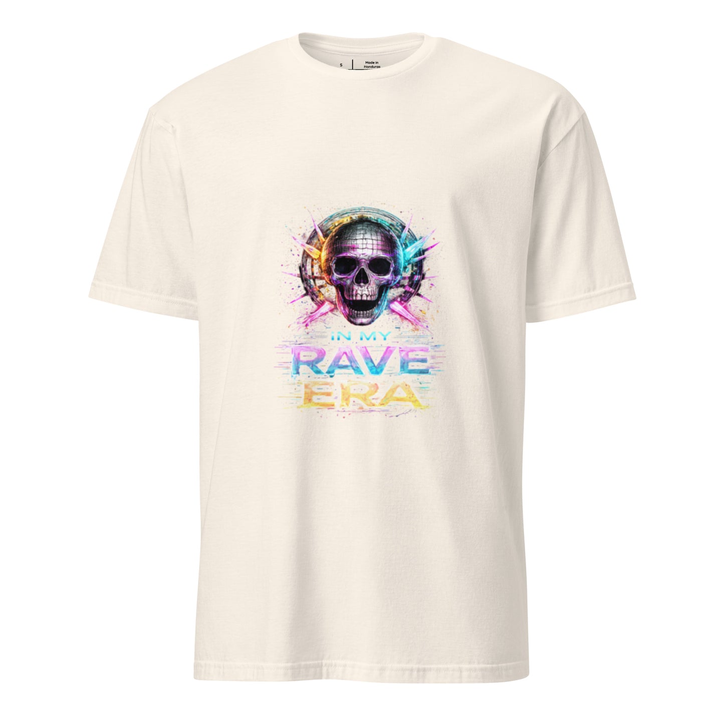 In My Rave Era – Neon Skull Festival - Short-Sleeve Unisex T-Shirt - Graphic Tee - Natural - Front
