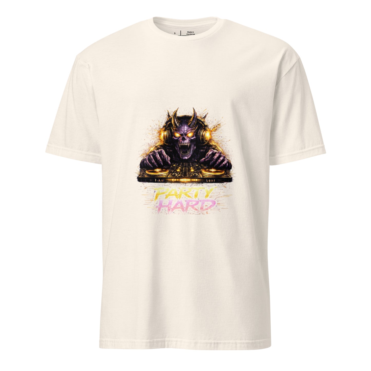 Party Hard – Demon Rave Festival  - Short-Sleeve Unisex T-Shirt Graphic Tee - Natural - Front