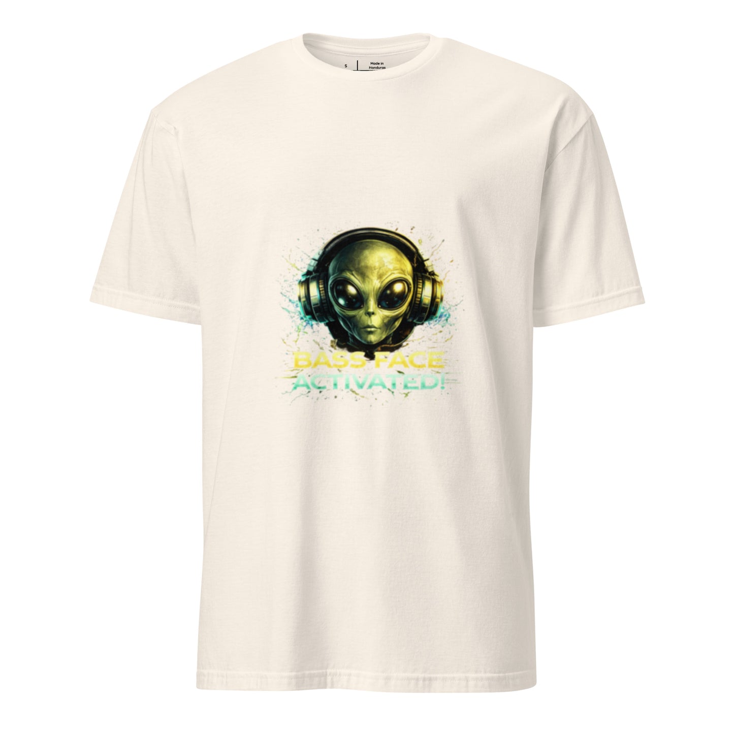 Bass Face Activated – Alien Rave - Short-Sleeve Unisex T-Shirt - Graphic Tee - Natural - Front