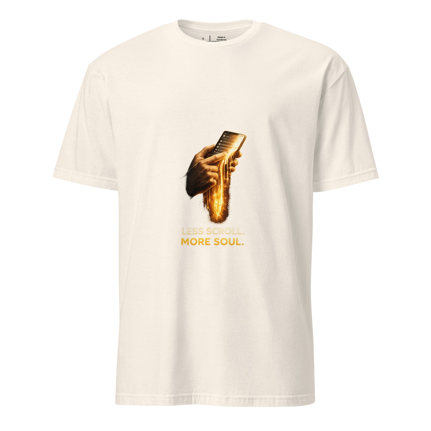 Less Scroll. More Soul. – Digital Detox - Short-Sleeve Unisex T-Shirt - Graphic Tee - Natural - Front