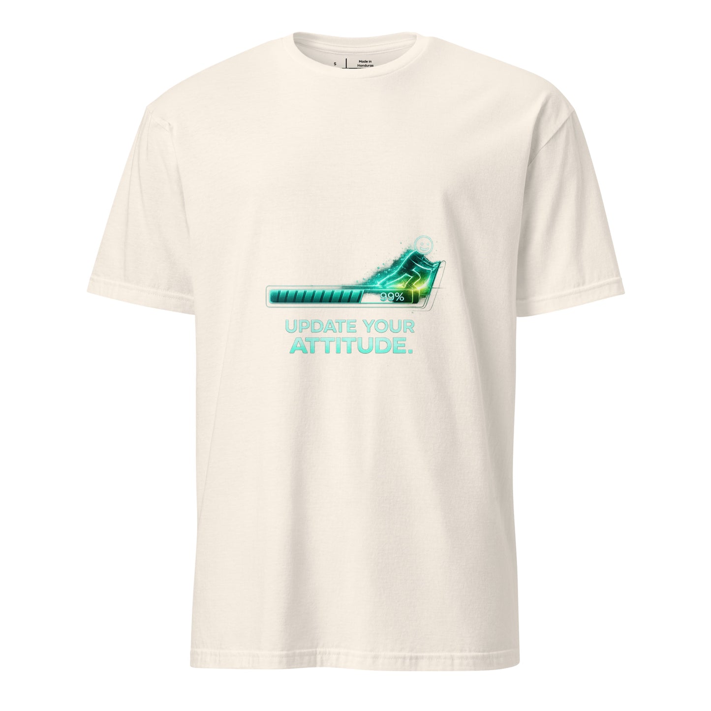 Attitude Update – Positive Upgrade - Short-Sleeve Unisex T-Shirt - Graphic Tee - Natural - Front