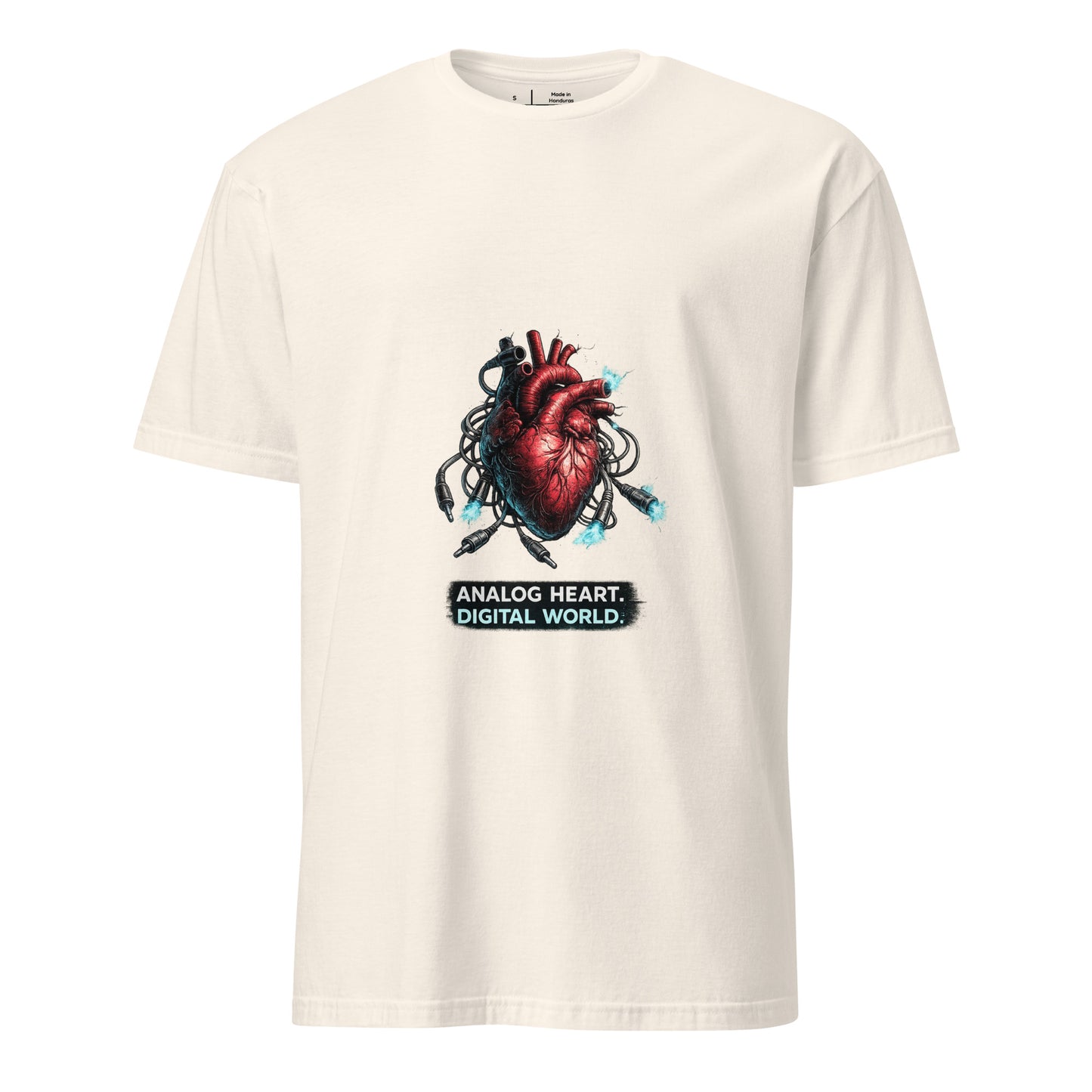 Analog Heart. Digital World. – Cyber Philosophy - Short-Sleeve Unisex T-Shirt - Graphic Tee - Natural - Front