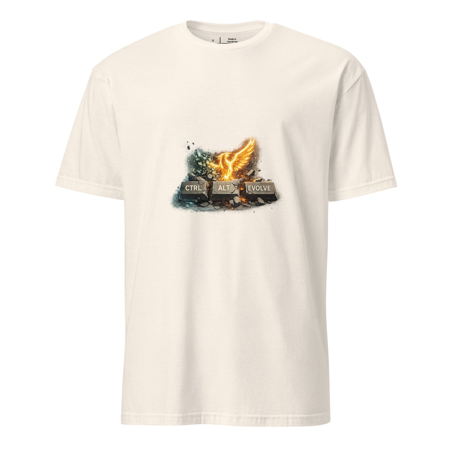 Ctrl + Alt + Evolve – Rebirth Mindset - Short-Sleeve Unisex T-Shirt - Graphic Tee - Natural - Front