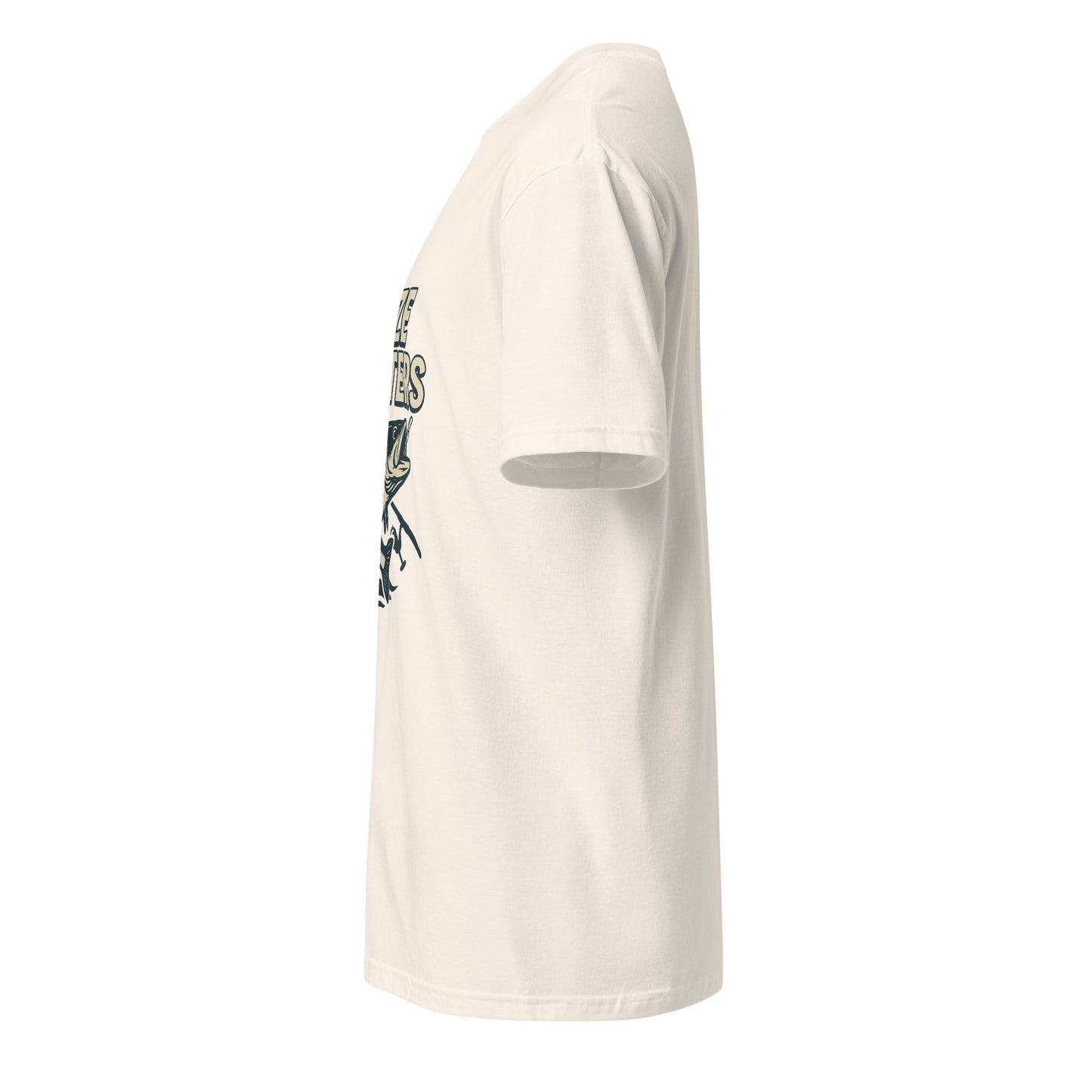 Size Matters - Fishing Reel Talk - Short-Sleeve Unisex T-Shirt - Graphic Tee - Natural - Left side