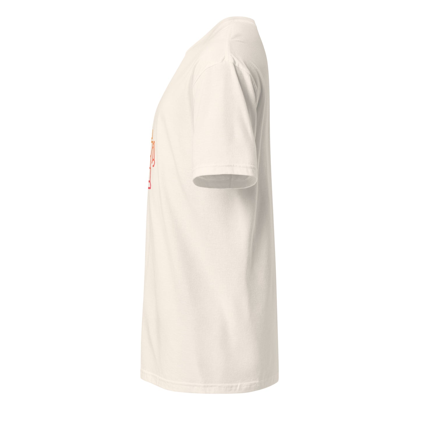 Golden Outline Sentinel - Sci-Fi/Urban - Short-Sleeve Unisex T-Shirt - Graphic Tee - Natural - Left side